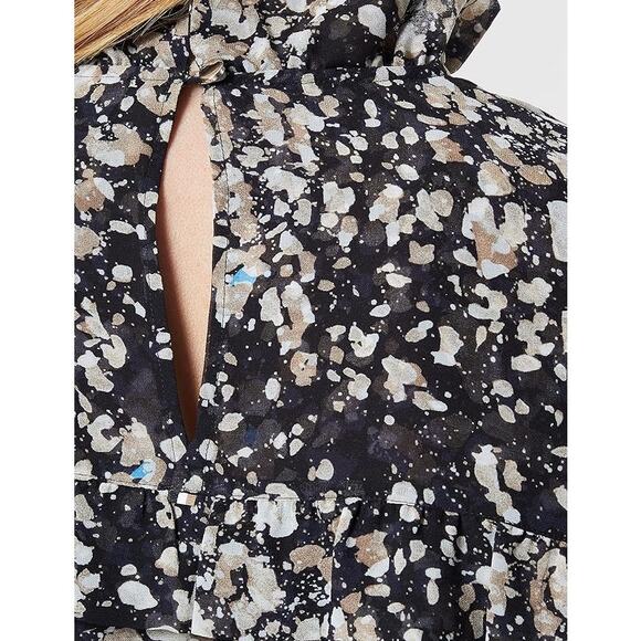 NWT Boss Stand Collar Ruffle Floral Long Sleeve Denada Dress Size 8 - Picture 6 of 6